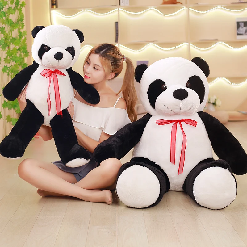 Cute 80/100CM Big Giant Panda Bear Plush Stuffed Animal Doll Animals Toy Pillow Cartoon Kawaii Dolls kids Gifts