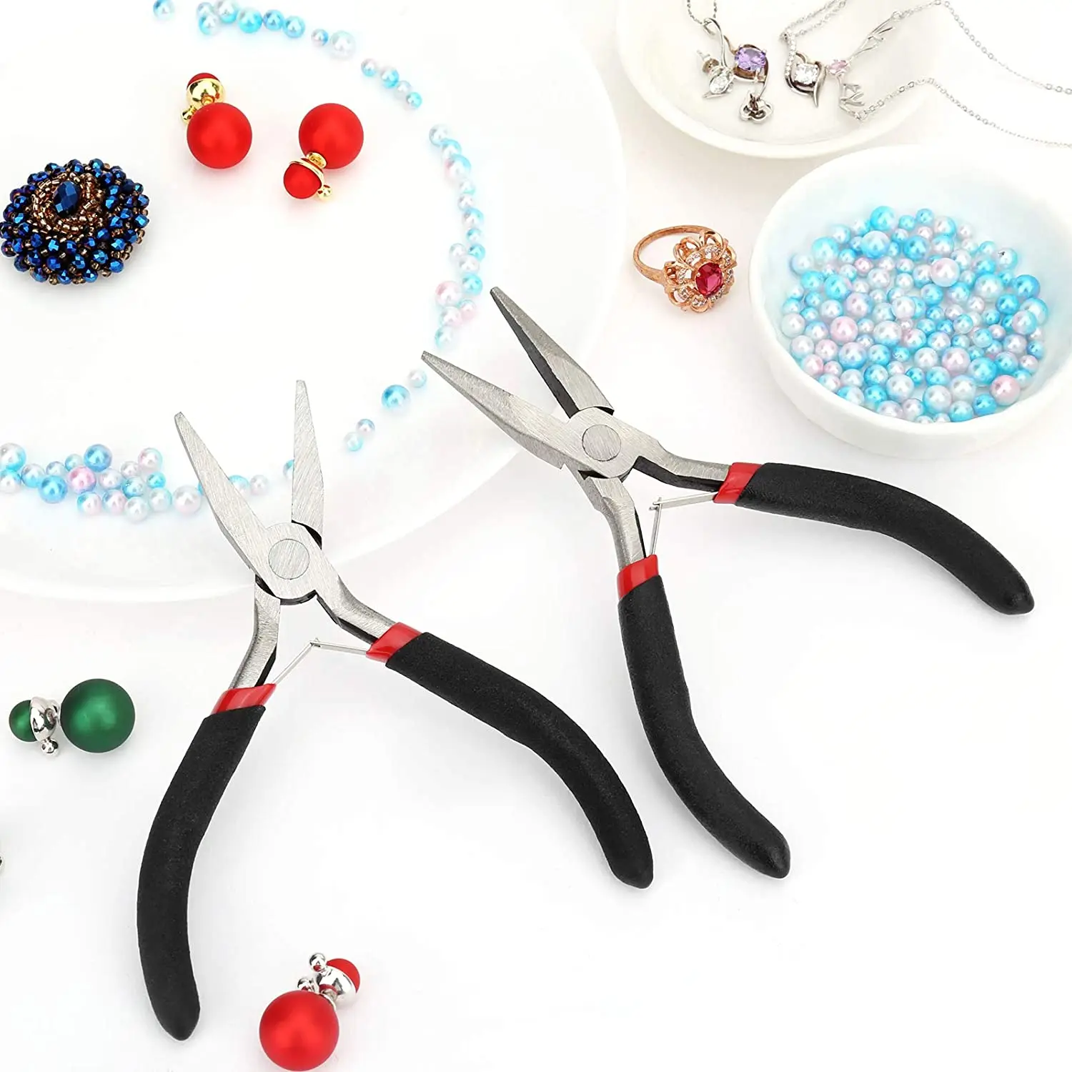 Jewelry Making DIY Tool Sets Repair Accessories With Pliers Beading Needle Scissors Vernier Caliper Elastic Thread Copper Wire