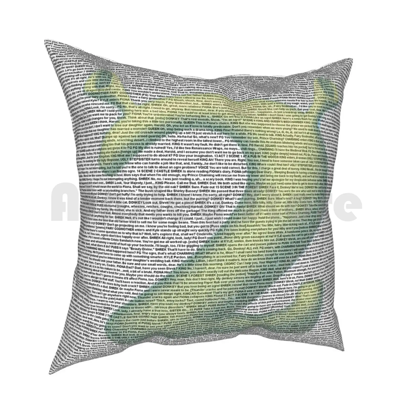 Shrek 2 Script In Its Entirety Pillow Case Printed Home Soft DIY Pillow cover Shrek Shrek 2 2 Pixar Dreamworks Meme Shrek