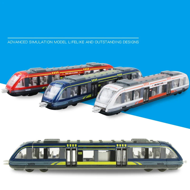 3 pcs/set Simulation Alloy High-speed Train Toy Model Connect Railroad  Carriage Vehicle Car Toys for Boy Kids Gift