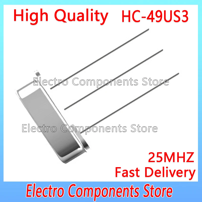 10Pcs/Lot DIP Passive Crystal Oscillator HC-49S 49S 3Pin DIP-3 25M 25.000MHZ Crystals HC-49US3 25MHZ Quartz Resonator