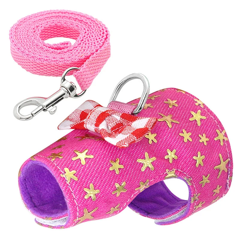 Set di imbracature e guinzagli per piccoli animali domestici per furetto cavia coniglietto criceto cucciolo Bowknot pettorale imbracatura forniture per animali domestici