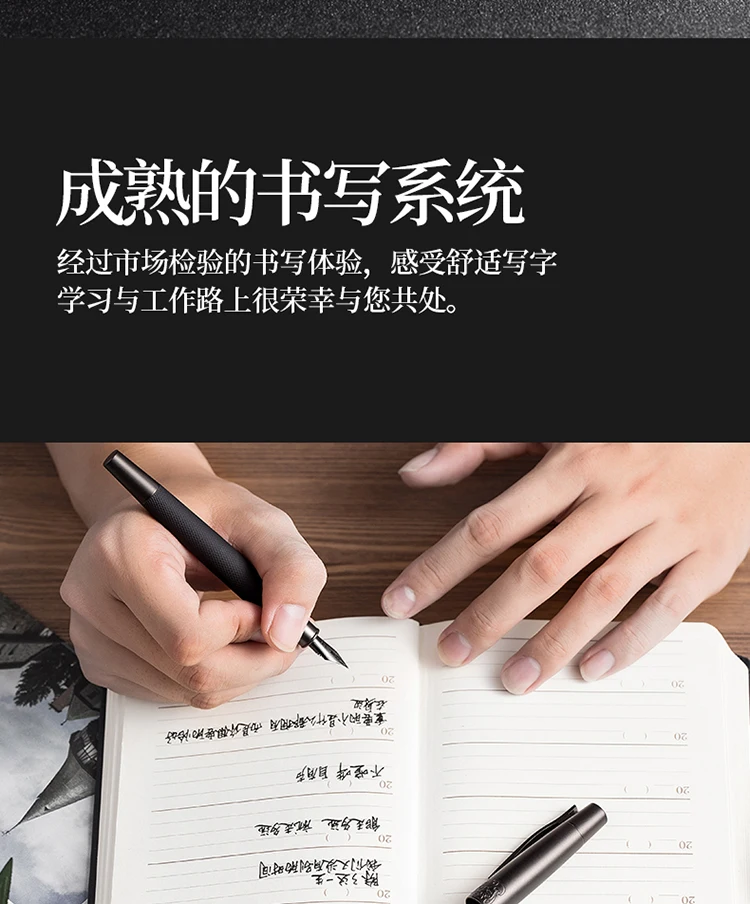 LT Hongdian 6013 Schwarz Metall Brunnen Stift Titan Schwarz herren Business EF/F/Gebogene Nib Rotierenden Stift kappe Büro Geschenk Tinte Stift – Detail 3