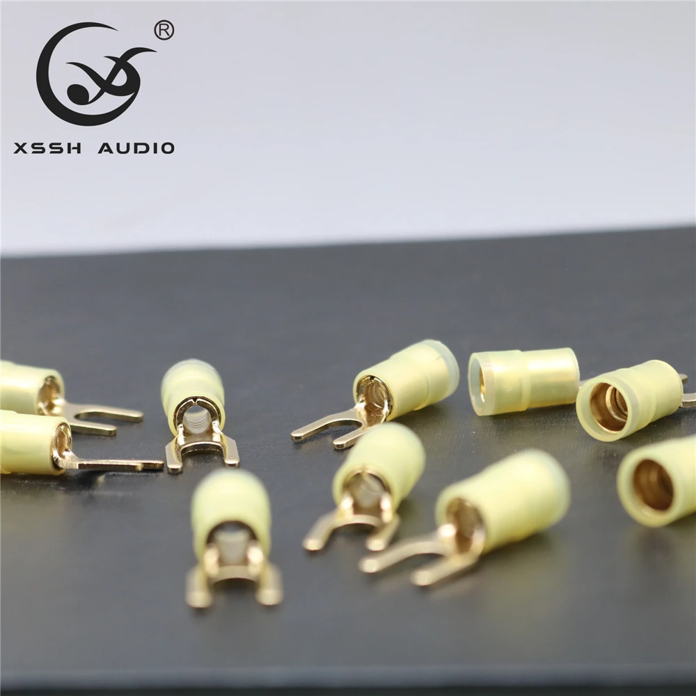 10 teile/beutel XSSH Audio Buchse HIFI Zubehör-196 Grad Einfrieren Ttreatment OFC Kupfer Lautsprecher Phono Kabel Boden Draht Stecker – Detail 6