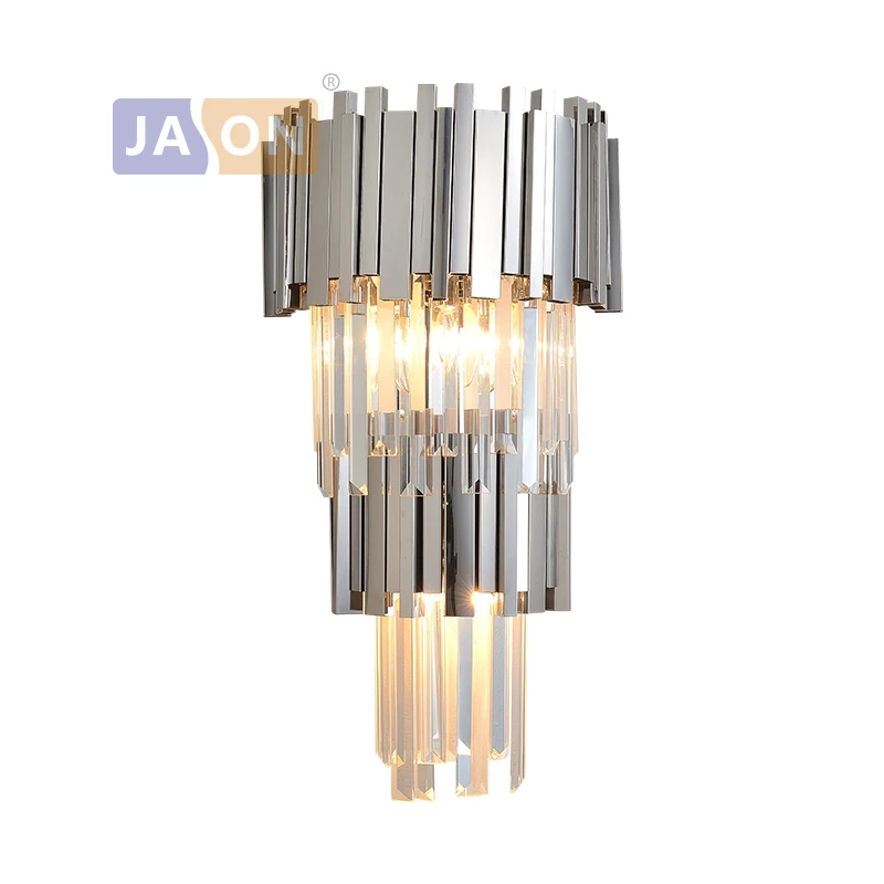 

Luxury Chrome Silver Gold Crystal Clear LED Lamp LED Light Wall lamp Wall Light Wall Sconce For Bedroom Foyer