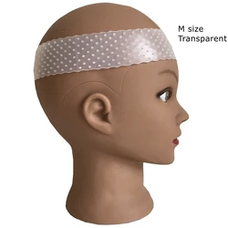 Fascia per parrucca in silicone antiscivolo trasparente da 5 pezzi, fascia per parrucca in pizzo regolabile ed elastica per tenere saldamente le parrucche,
