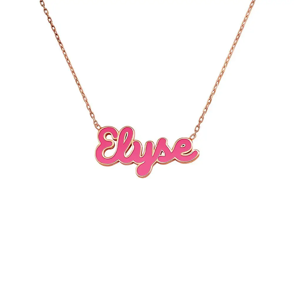 DUOYING New Custom Enamel Name Necklace Personlized Choker Gold Plated Enamel Nameplate Necklace For Grils Jewelry ChristmasGift