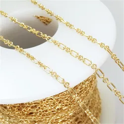 Real 14K Gold Filled Long and Short Chain 2MM Chain Necklace Gold jewelry Minimalist Gold Filled Chain DIY Jewelry