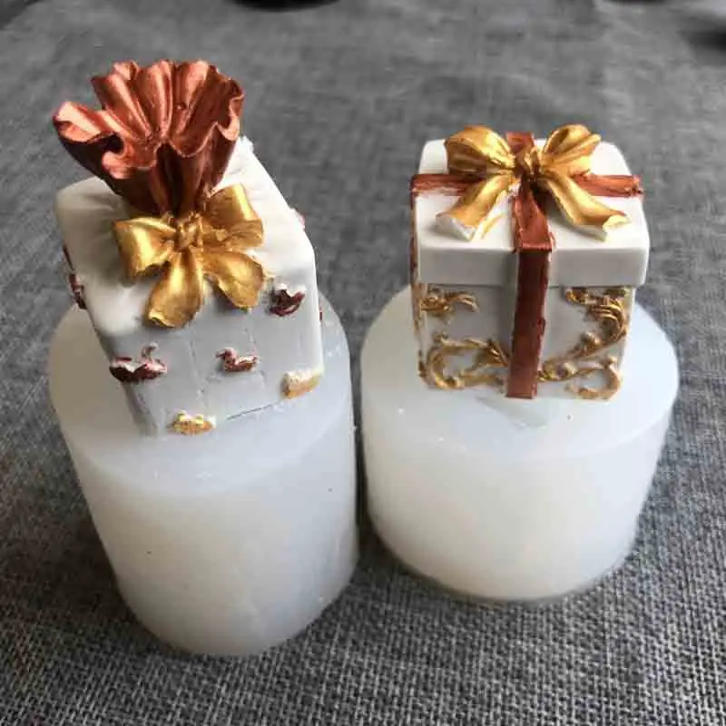 

3D Gift Box Shape Silicone Mold DIY Box Chocolate Jelly Mousse Cake Decoration Baking Tools Soft Clay Plaster Resin Craft Mould
