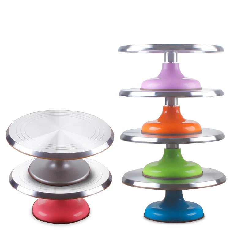 

High Quality Aluminum Alloy Rotating Cake Decorating Stand Turntable with Silicone Non-slip Bottom