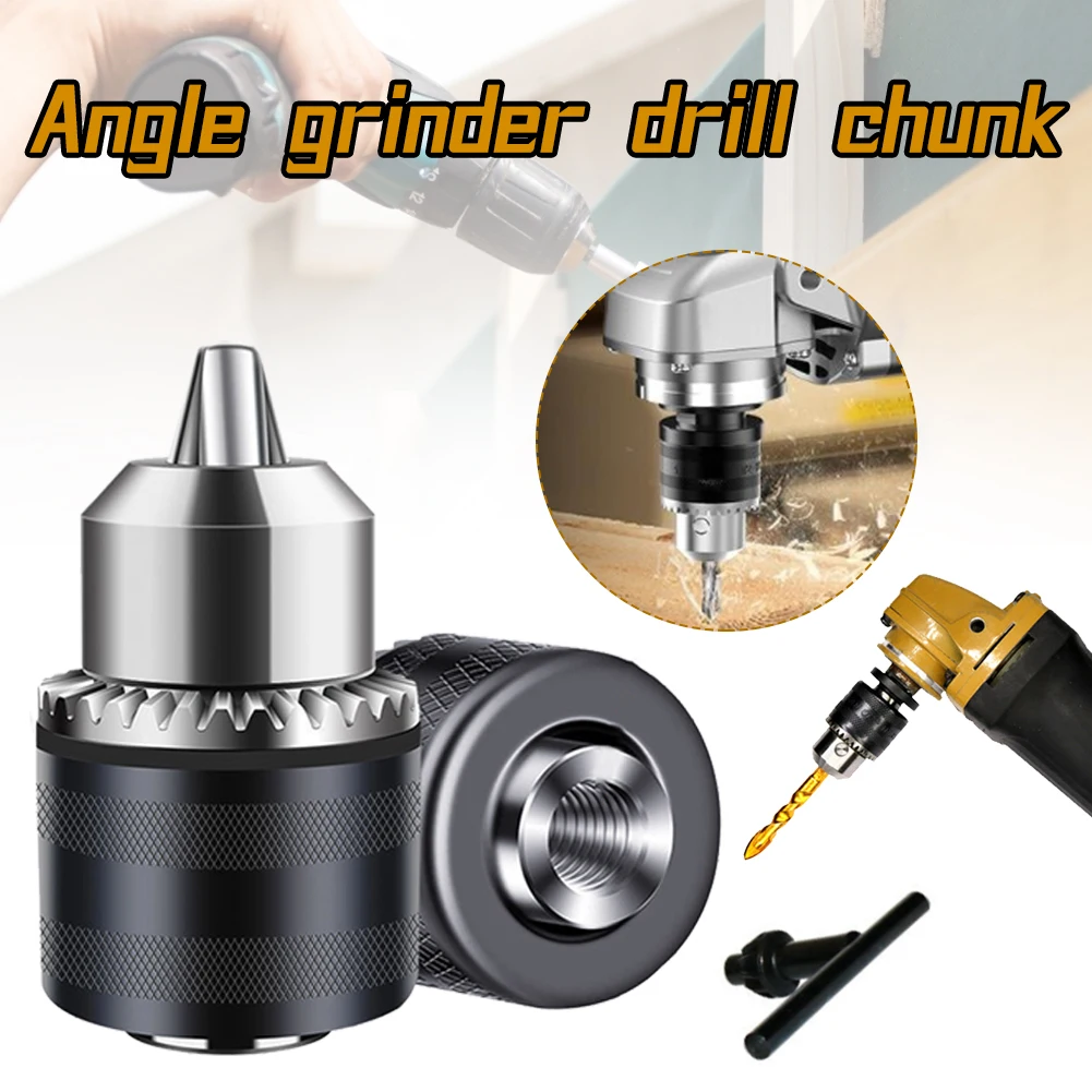 

For 4" Electric Angle Grinder 10mm Chunk Holder Power Drill Convert Adapter M10x1.5 Thread Collet Chunk with Key