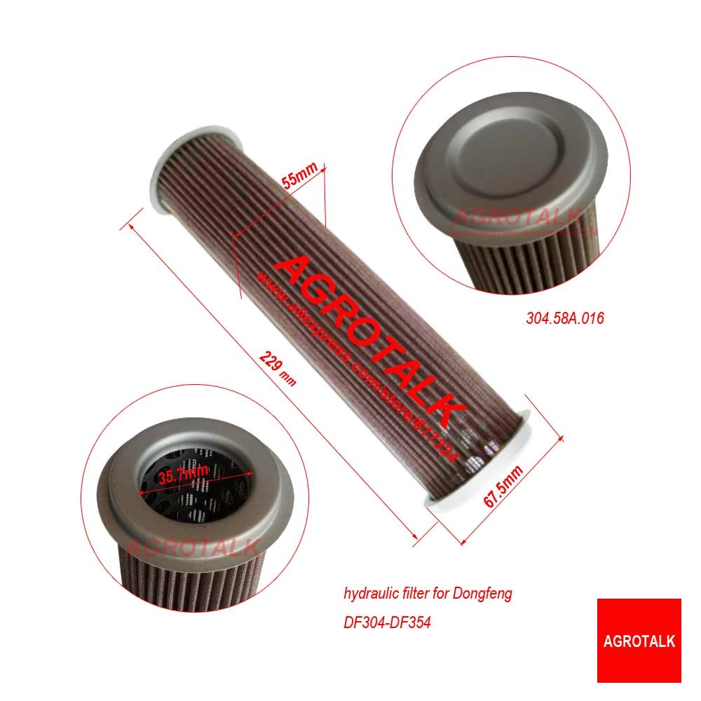 Elemento de filtro hidráulico para trator changzhou dongfeng df/ df304/dfbobina, número de peça: 254.58a. 016/304.58a. 016