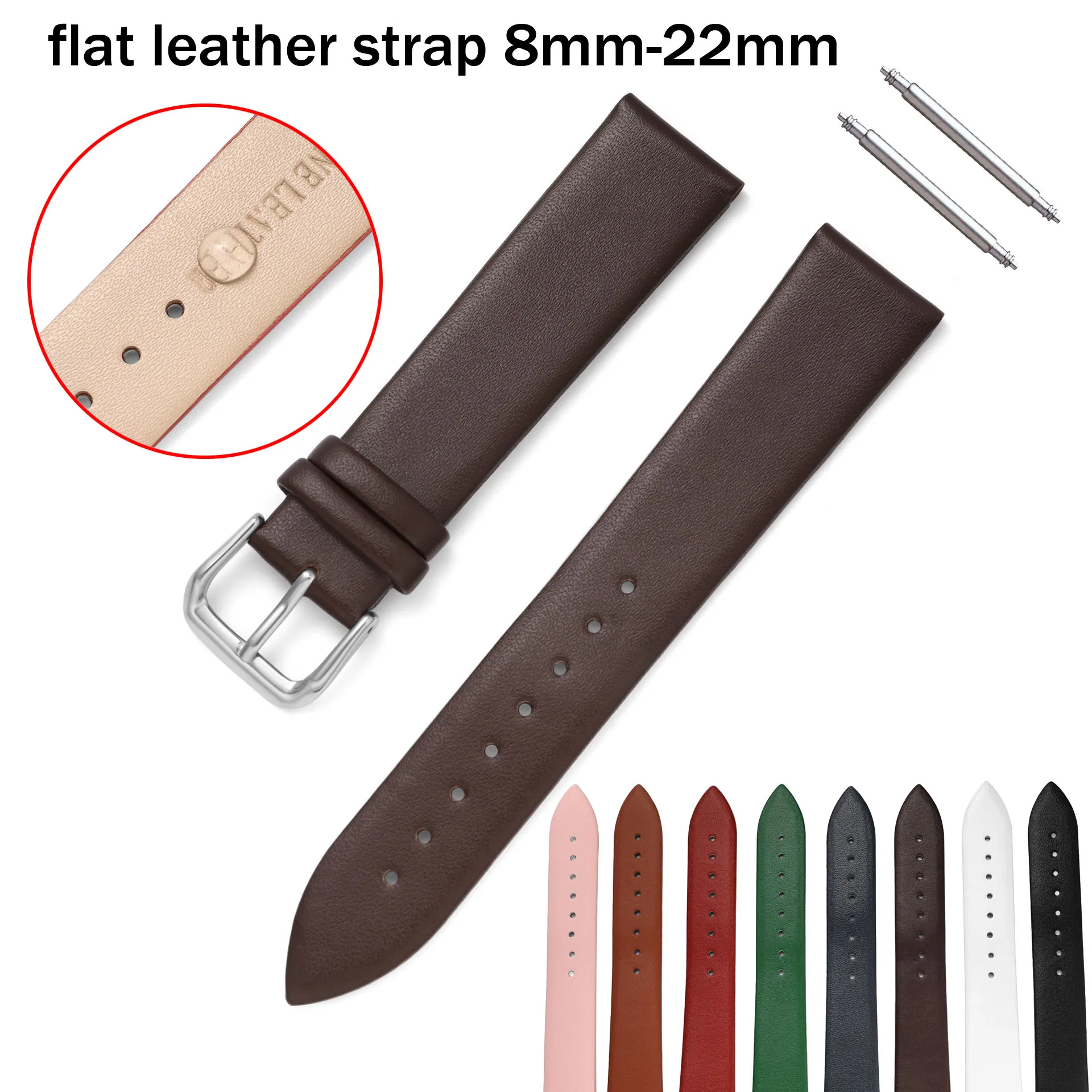 Ultra Soft Thin Watch Band Strap 8mm 10 12 13 14 15 16 17 18 19 20mm 21 22mm  Replacement Genuine Leather Watch Bracelet Belt