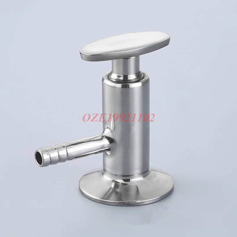 

1pc OD 50.5MM DN25 Tri Clamp Sanitary Sample Valve Elliptic Handle SUS 304 10MM Hose barb Outlet connection