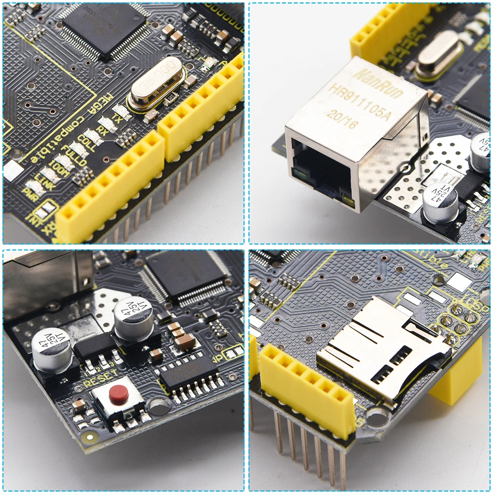 Keyestudio W5100 Ethernet Shield Board with SD Card Slot Original Chip Compatible  With Arduino UNOR3 /Mega 2560R3/DUE/1280