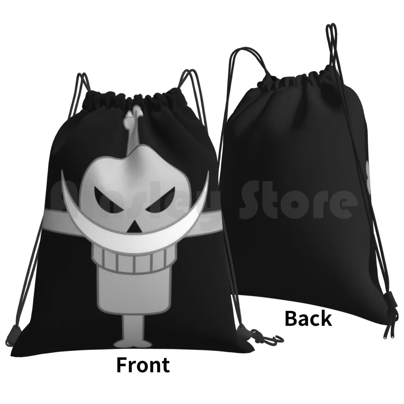 The World Strongest Men Backpack Drawstring Bag Riding Climbing Gym Bag  Manga Anime Japan Pirates White Beard Logo Flag