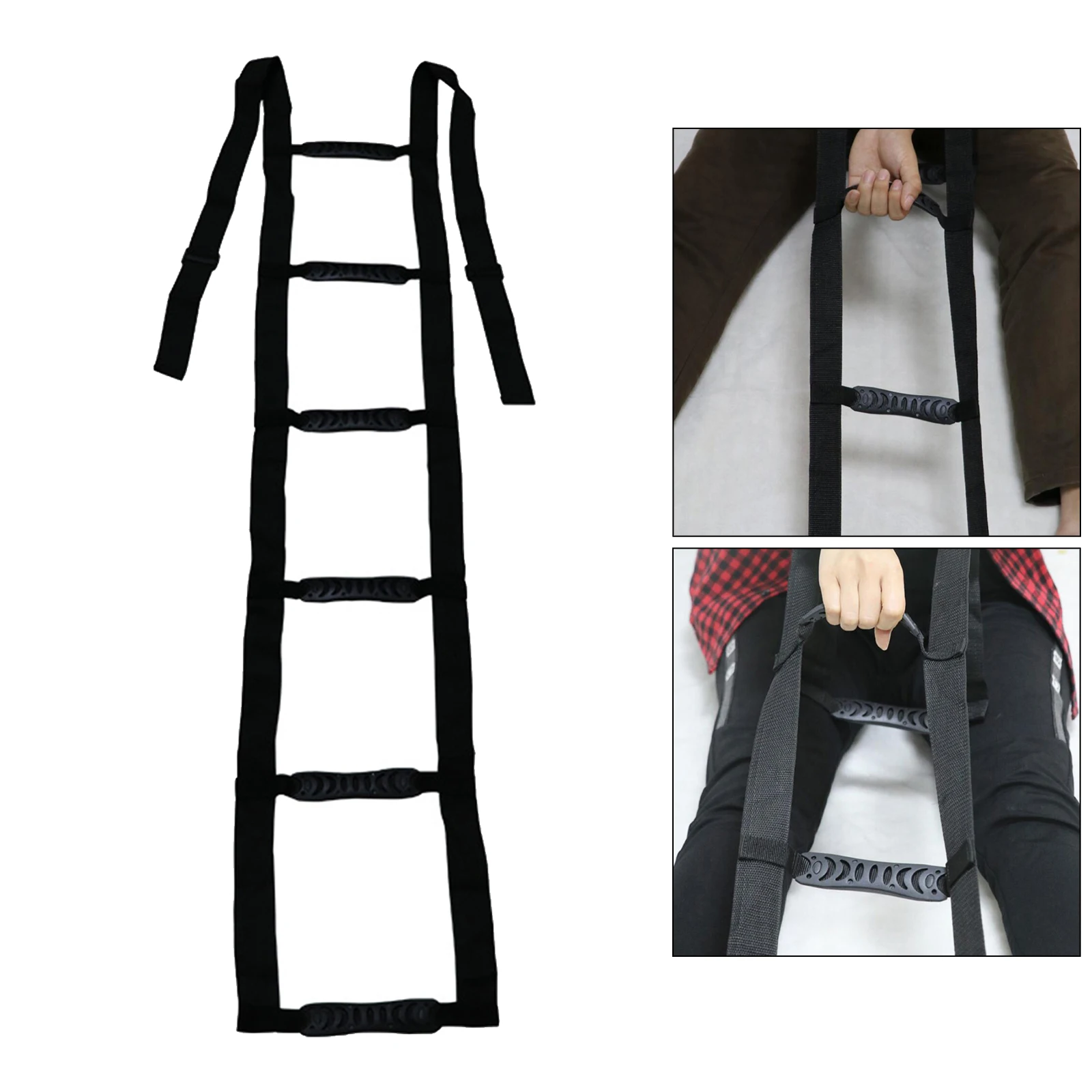 Bed Ladder Assist Pull Up Assist Device with Handle Strap Rope Ladder Sitting, Sit Up Hoist for Elderly 6 Nonslip Hand Grip