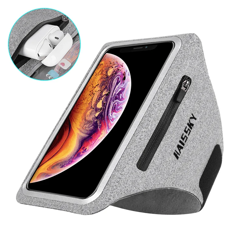 Zipper Running Sport Armbands For Airpods Pro Belt Pouch For iPhone 16 15 14 13 12 11 Pro Max 16 Plus Arm Band For Samsung S24