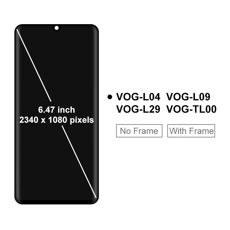 AMOLED For HUAWEI P30 Pro Display VOG-L04 VOG-L09 VOG-L29 VOG-TL00 Touch Screen Digitizer Replament Parts For P30 Pro LCD