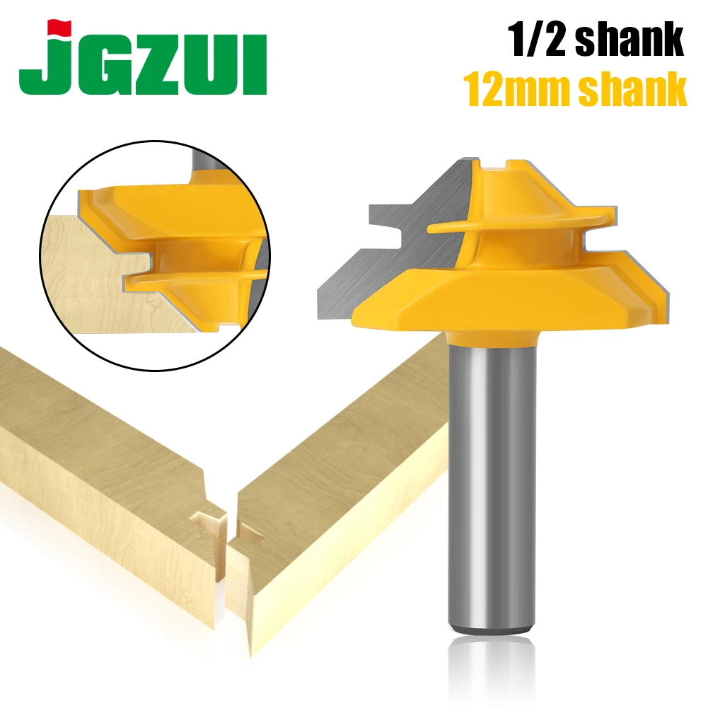 1PC 1/2shank 12mm Shank Medium Lock Miter Router Bit - 45 Degree - 3/4\