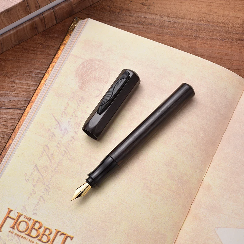 Handmade Calligraphy Pen 0.5mm Carpenter Solid Wood Ebony Fountain Pen Calligraphy Pen