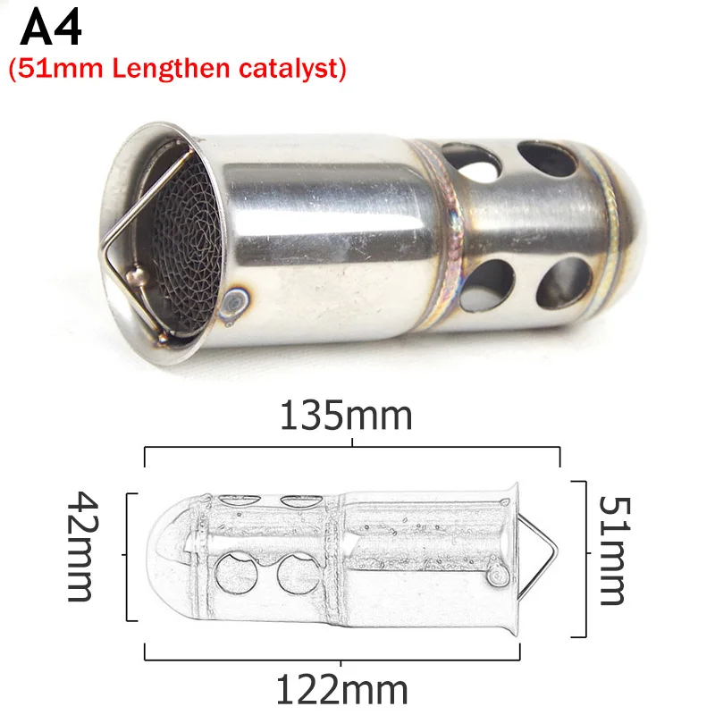 Universal 48MM 51MM 60MM Front Mid End Catalyst DB Killer for Motorcycle Exhaust Muffler Silencer Noise Sound