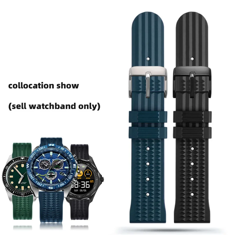 Rubber watchband for S-eiko 007  gear S2 S3 Hua wei watch2  pro wristband Sport Diving silicone Replace Strap Wrist Belt