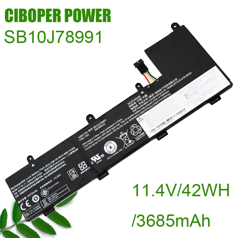 

CP Laptop Battery SB10J78991 42WH/3685mAh For Yoga 11E-20GC 11E-20LQ,11E 3rd Gen 11E 4th 00HW042 00HW043 SB10J78991 SB10J78990