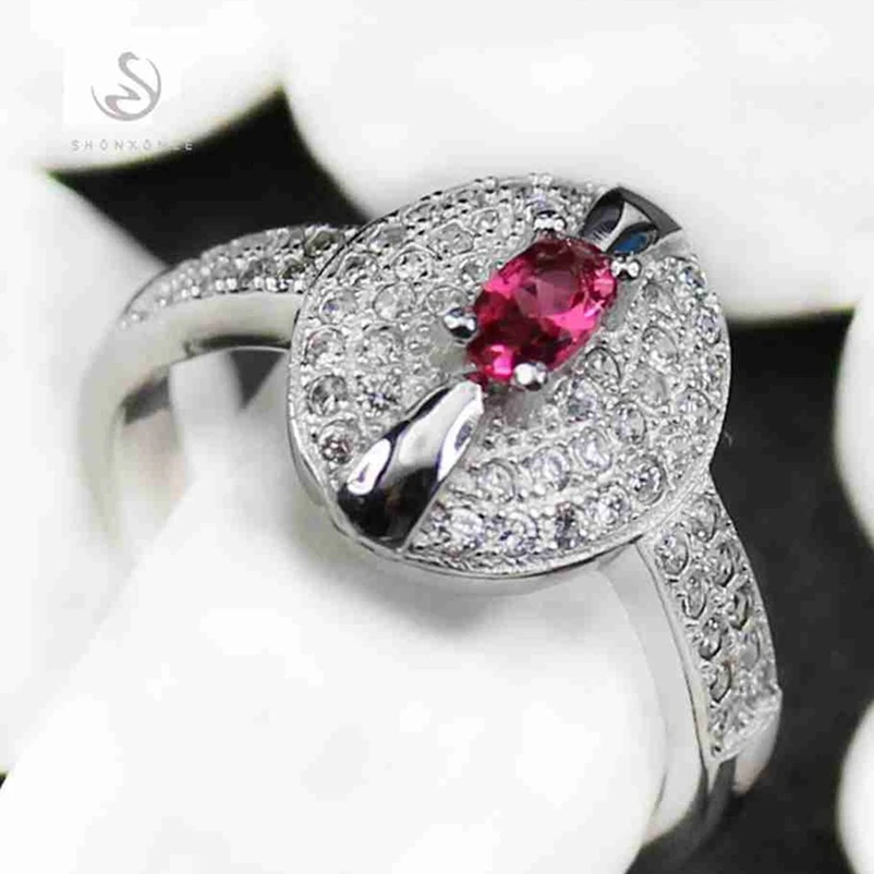SHUNXUNZE Charms Best Sellers Wedding rings jewelry for women dropshipping Red Cubic Zirconia Rhodium Plated R3124 size 6 7 8 9