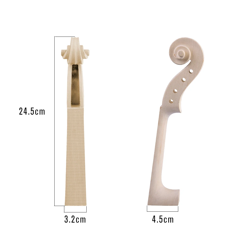 NAOMI 5pcs/1set 4/4 Violin Neck Select Natural Dry Maple Wood Hand Carved DIY Violin Luthier Tools