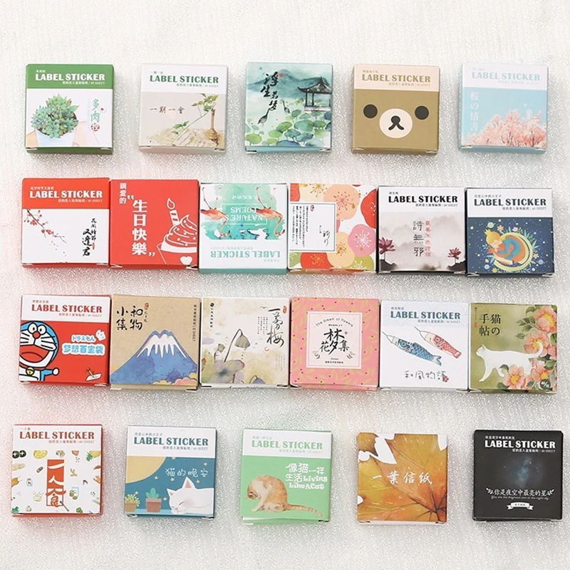 40 sztuk/pudło Mini tektura dekoracja naklejki kalkomanii DIY Album Scrapbooking naklejka uszczelniająca materiały piśmienne materiały prezentowe