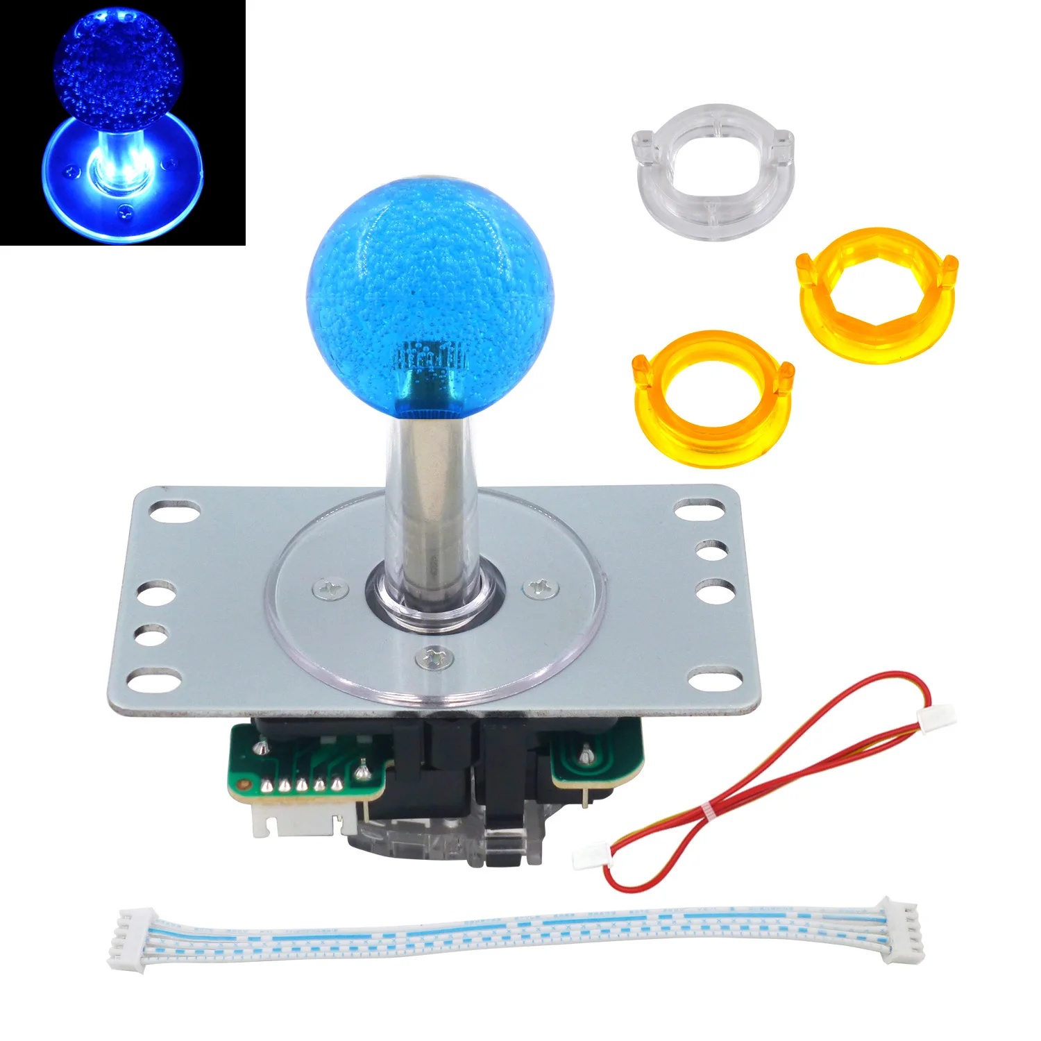 SJ@JX Arcade LED Joystick SANWA Style Fight Light Stick Circular Octagonal Limiter for Retro Pie Raspberry Pi MAME