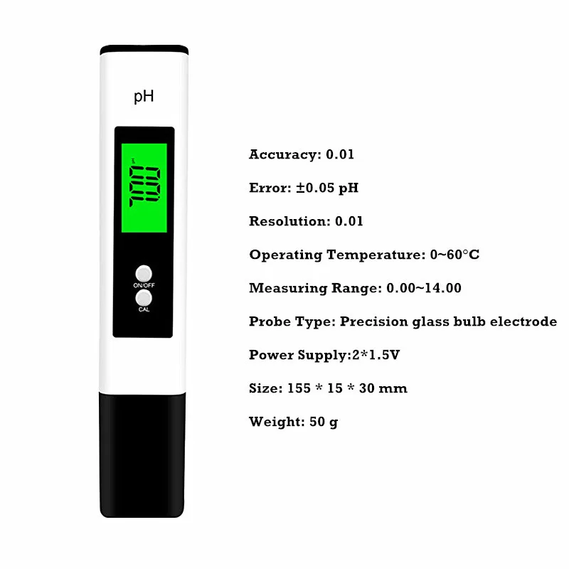 0.01 دقة الرقمية PH EC مقياس إجمالي المواد المذابة اختبار درجة الحرارة القلم المياه نقاء PPM تصفية المائية لحوض السمك بركة المياه