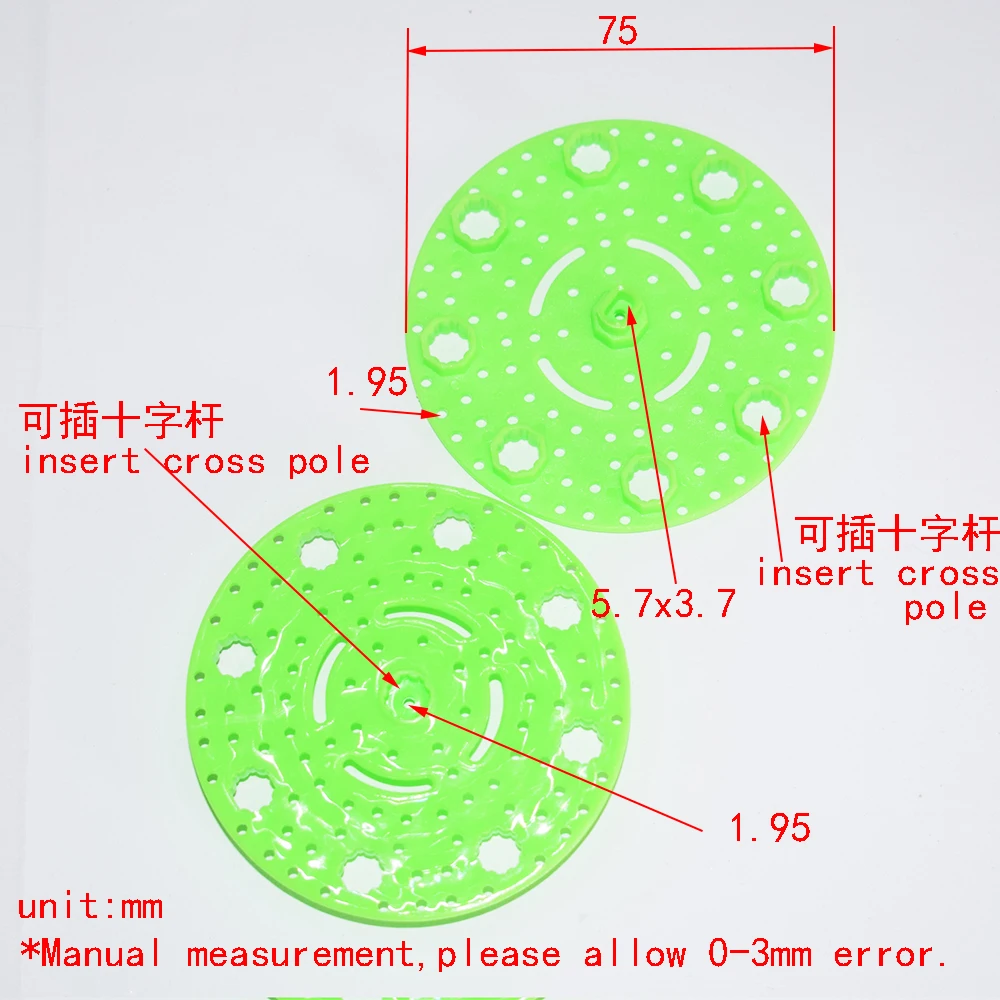 10/100pcs 2x75mm round fixed plastic plate dron rc car plane robot kids toys for boys diy baby accessories montessori juguetes