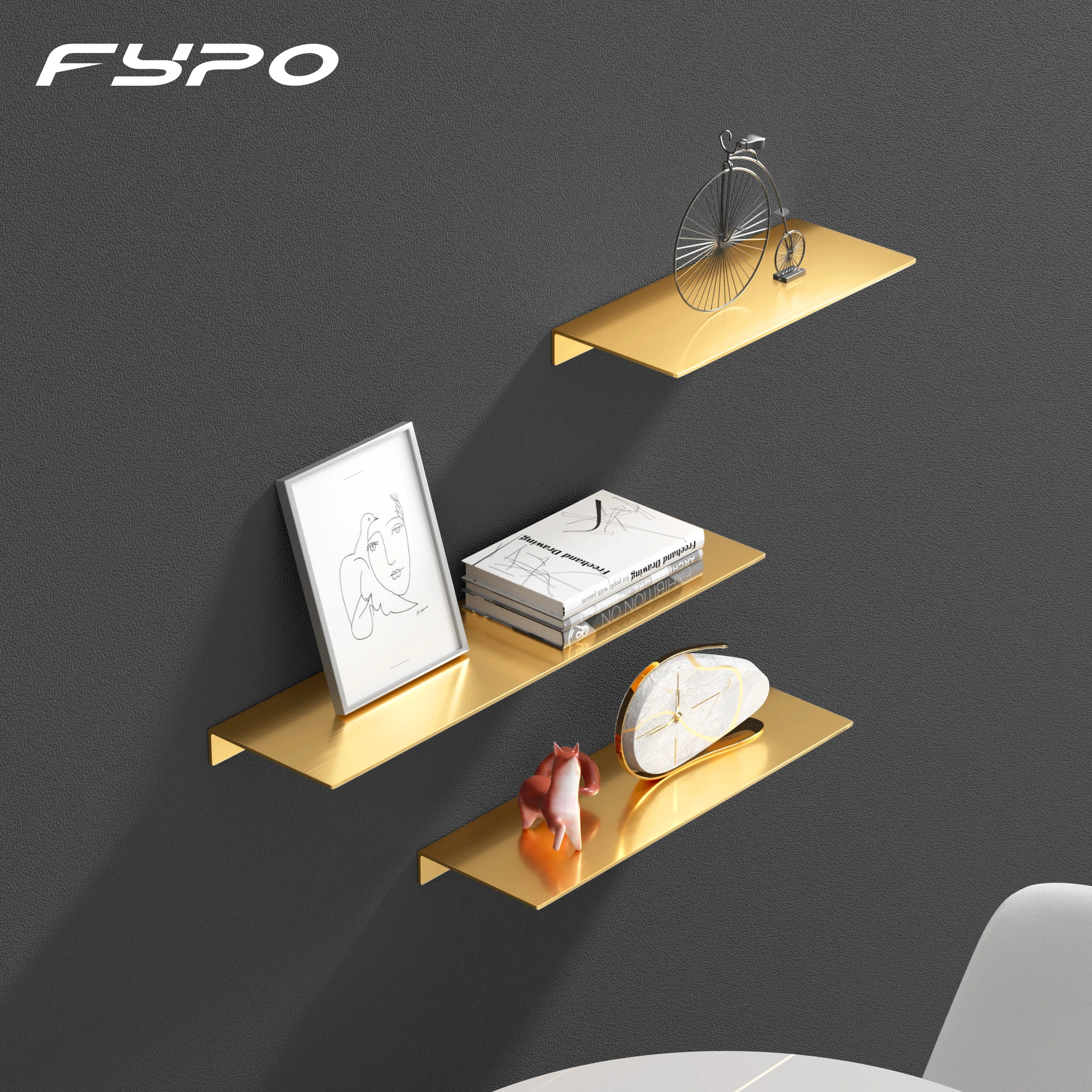 Fypo Bathroom Storage Rack,Bathroom Accessories,Space aluminum Bathroom Shelves Kitchen Wall Shelf Shower Storage Rack 20-50cm