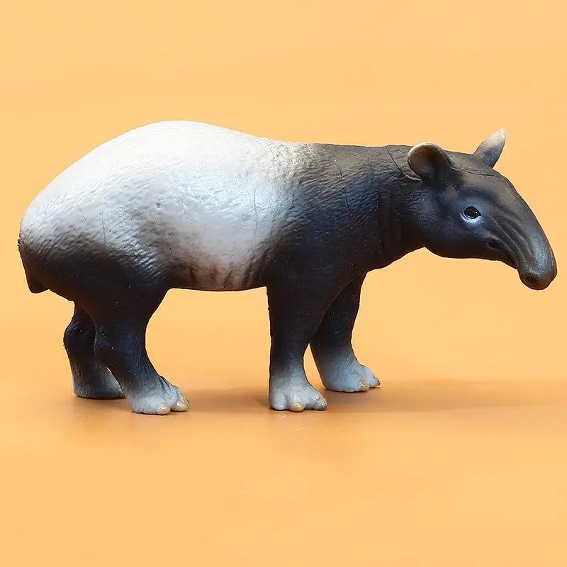 Wild Animal Model Toys Asian Tapir Malay Tapir Animal Hand-made Model Decoration Children's Cognitive Tool