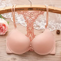 SHENGMEIYU-Sujetador Push Up sin costuras con hebilla frontal, ropa interior, lencería, Bralette