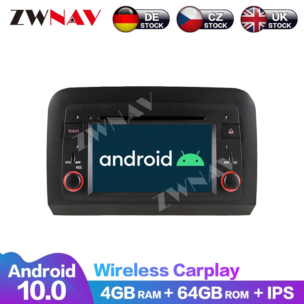 Carplay Android 10 8 Core 4+64G DVD Player GPS Stereo Navigation Car Multimedia Player Touch Screen DSP For Fiat Croma 2005-2012