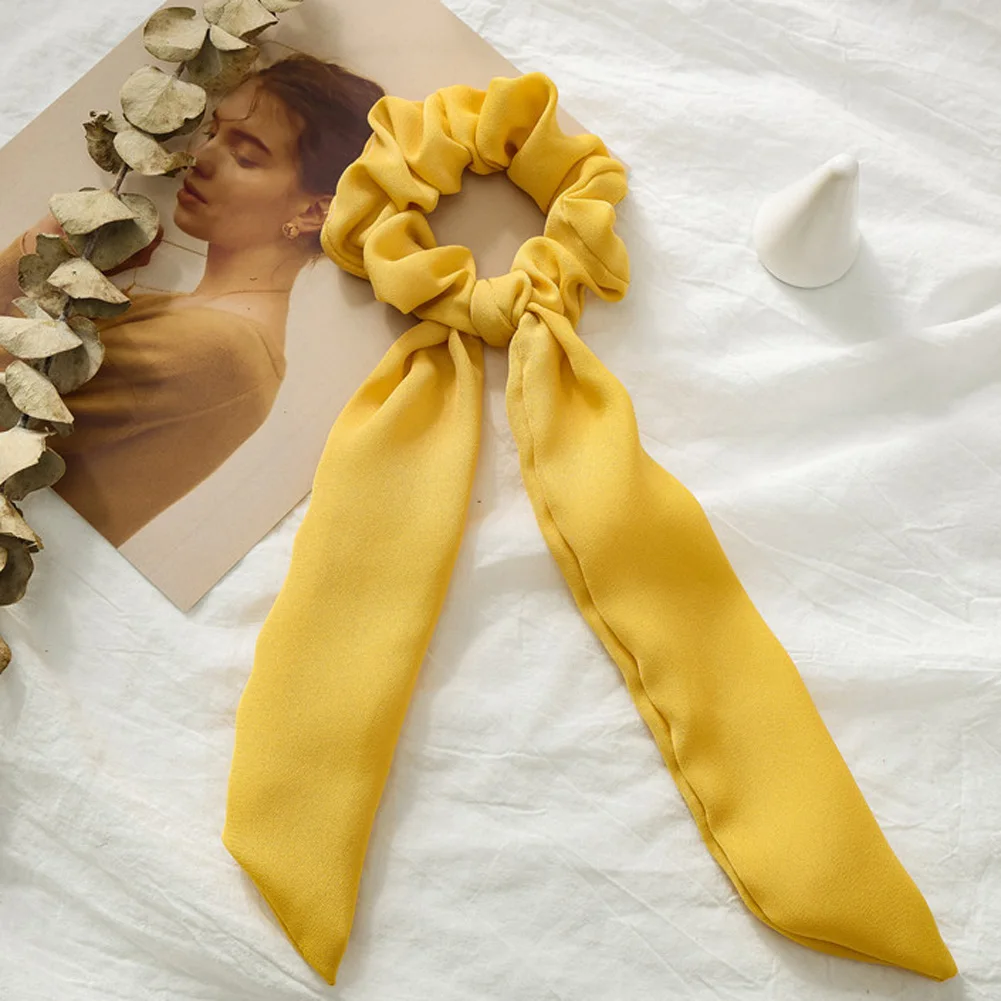 Ikat Rambut Ekor Kuda Sifon Polos Ikat Rambut Elastis Tali Rambut untuk Wanita Pita Rambut Ikatan Pita Rambut Hitam Merah Pita Rambut