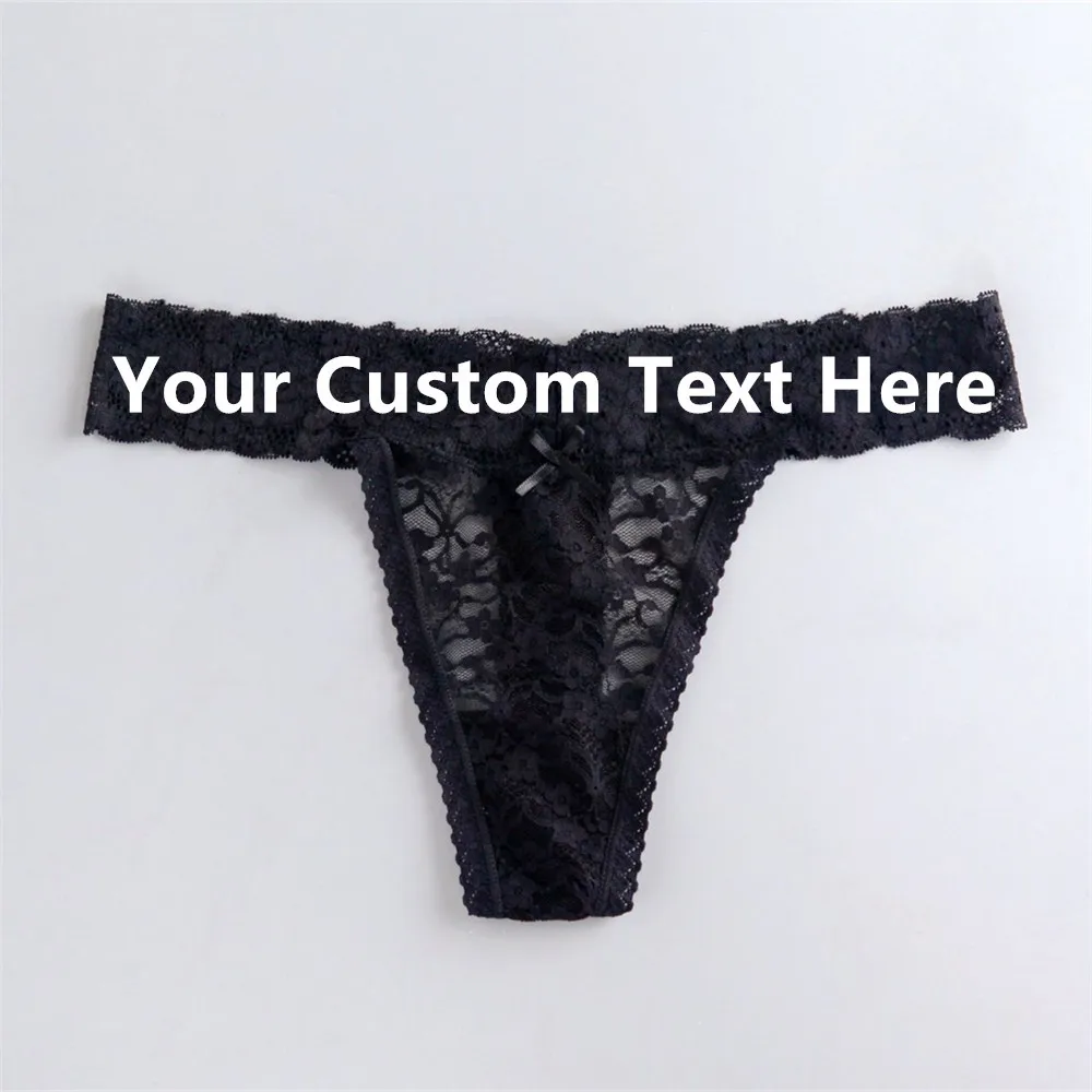 Personalized Name Mrs Wedding Bridal Lace Thong Customize Funny Wedding Gift Underwear Women Sexy Panties Female Lace Lingerie