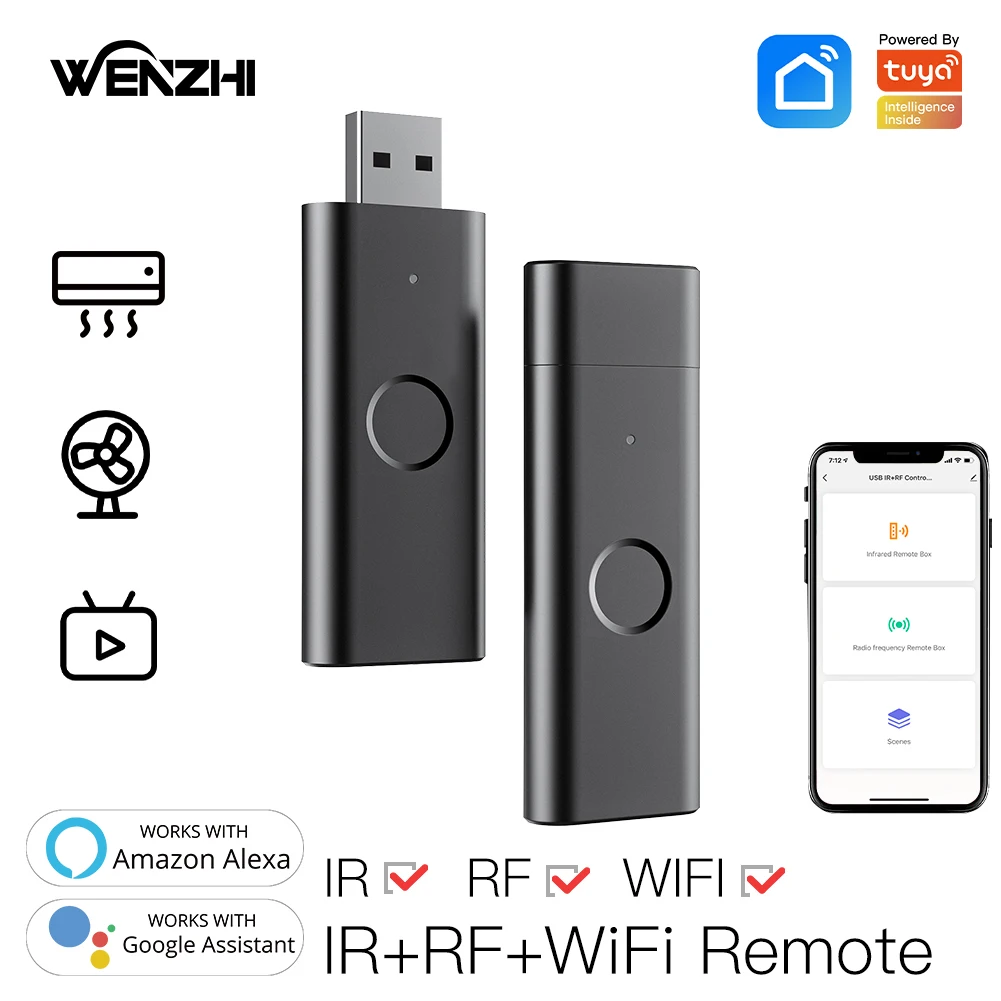 Wifi IR RF Remote Control Universal Go Wireless USB Infrared For TV DVD Fan Tuya Smart Life Alexa Google Home Automation Moes