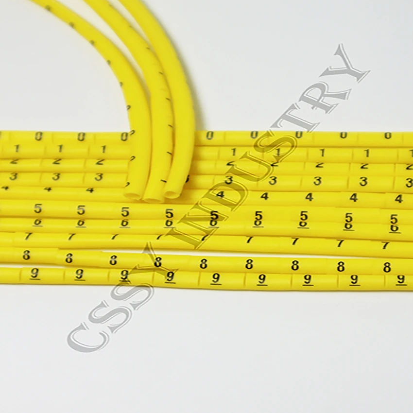 

freeshipping 0.5 0.75 1.0 1.5 2.5 4.0 6.0 8.0 10.0mm2 yellow cable marker plum tubing 0-9 different number