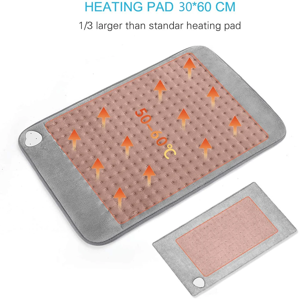 XL King Size 30*60CM 220V-240V Extra Large Electric Heating Pad for Period Cramps Lower Back Pain Relief Heat Therapy EU Plug