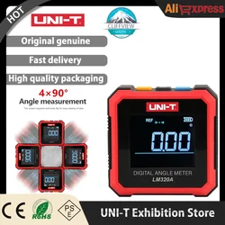 UNI-T LM320A LM320B Electronic Angle Meter Digital Protractor Magnetic Inclinometer Angle Tester Bevel Box Backlight