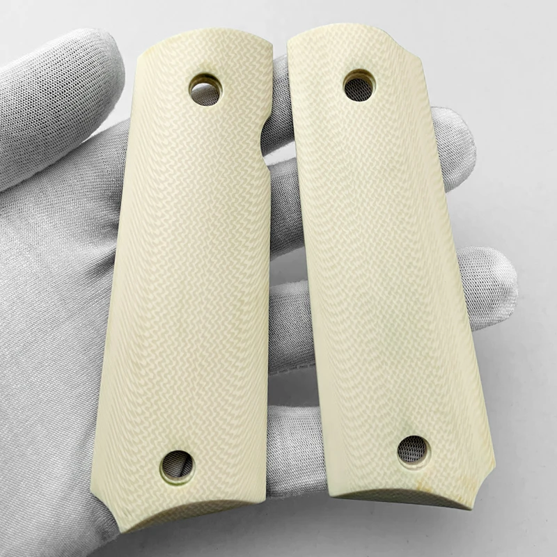 2 peças táticas pistola 1911 apertos de resina branca remendo apertos personalizados material cnc 1911 acessórios