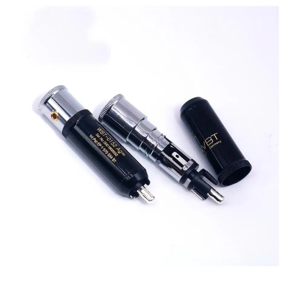 4pcs HiFi Audio 0152AG Hi-End  DIY Silver Plated Male RCA  Plugs Connector Jack for  Interconnector Cable