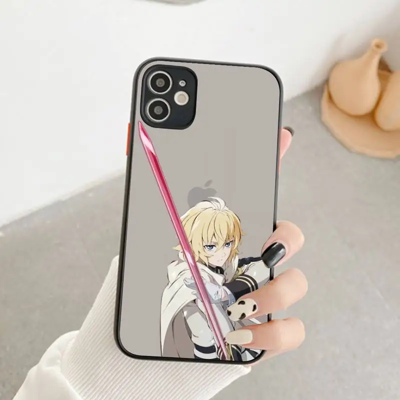 Anime Seraph of the end Mikaela Hyakuya Phone Case for iPhone X XR XS 7 8 Plus 11 12 pro MAX Translucent Matte Shockproof shell