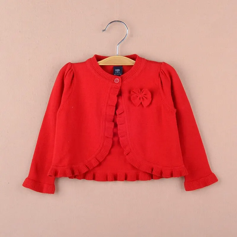 3-36month Red Baby Girls Jacket Little Girl Pink Yellow Cardigan Shawl Baby Girls Clothes for 1 2 3 Years Old OGC215403