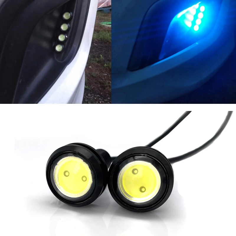 2pcs 23/18mm Car Eagle Eye Led Daytime Running Lights DRL LED 12V Backup Reversing Parking Signal Automobiles Lamps