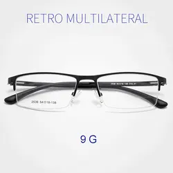 TR-90 Alloy Frame Eye Glasses Men Business Style Half Rim Spectacles with Spring Hinges Optical Eyewear
